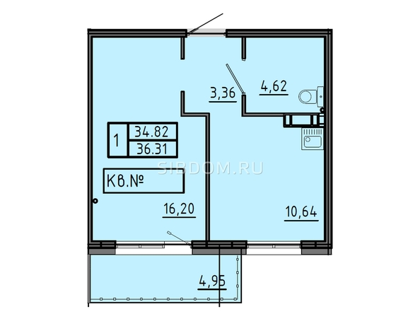 
   Продам 1-комнатную, 36 м², Соколовская ул, 20а

. Фото 3.