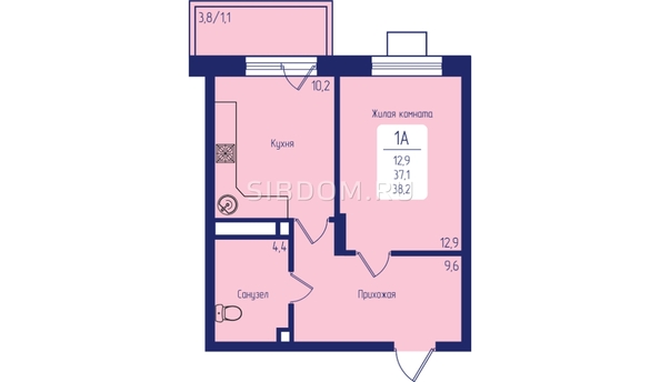 
   Продам 1-комнатную, 38.2 м², Univers (Универс), 2 квартал

. Фото 1.