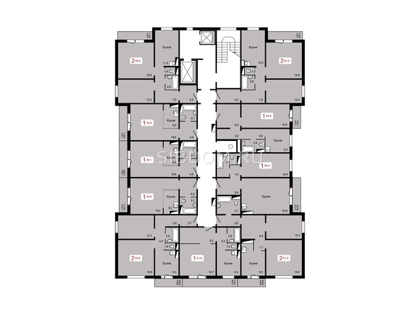 
   Продам 2-комнатную, 56.4 м², Аральская ул, 55

. Фото 3.