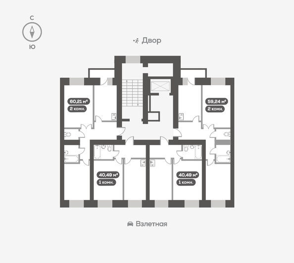 
   Продам 1-комнатную, 40.49 м², Сити-квартал на Взлетной, дом 1

. Фото 13.