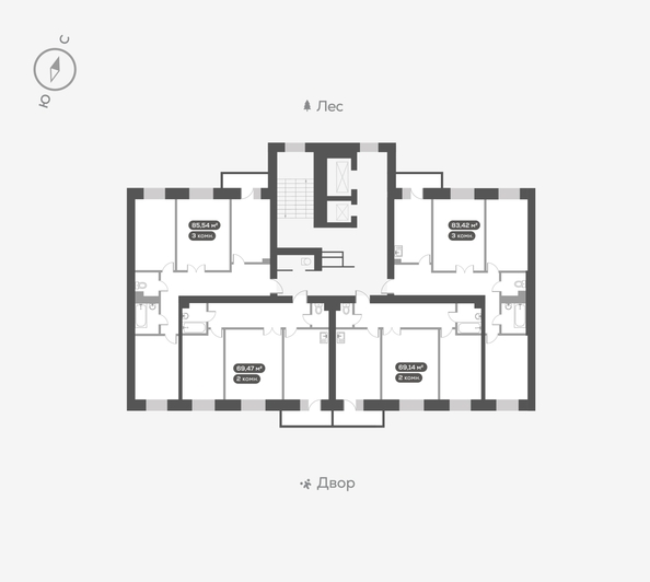 
  Продается 2-комн. квартира, 69.9 м², ЖК Академгородок, дом 7
. Фото 10.