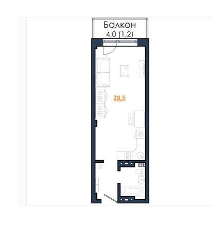 
   Продам студию, 28.5 м², Соколовская ул, 64

. Фото 5.