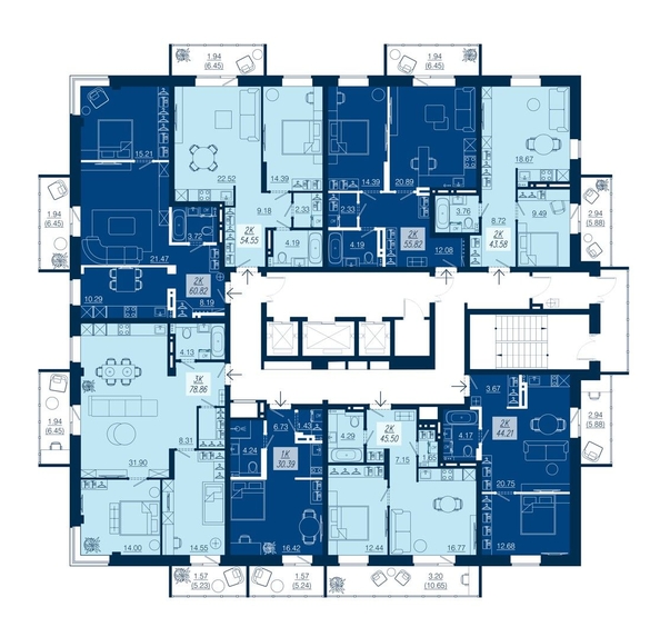 
   Продам 2-комнатную, 45.5 м², АЭРОCITY (Аэросити), дом 3

. Фото 10.