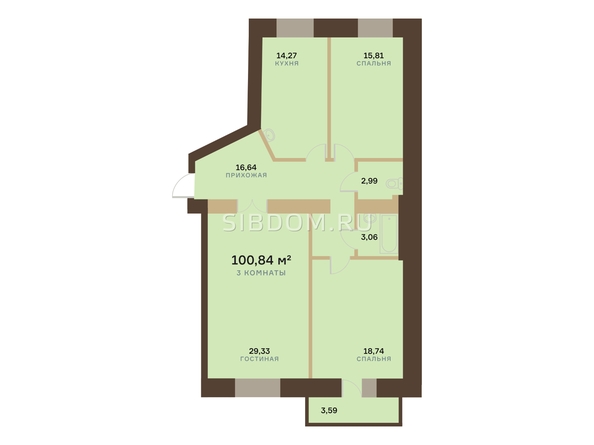 
   Продам 3-комнатную, 104 м², Академгородок ул, 78

. Фото 5.