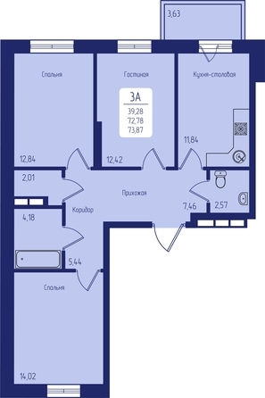 
   Продам 3-комнатную, 73.1 м², Свободный пр-кт, 66л

. Фото 1.