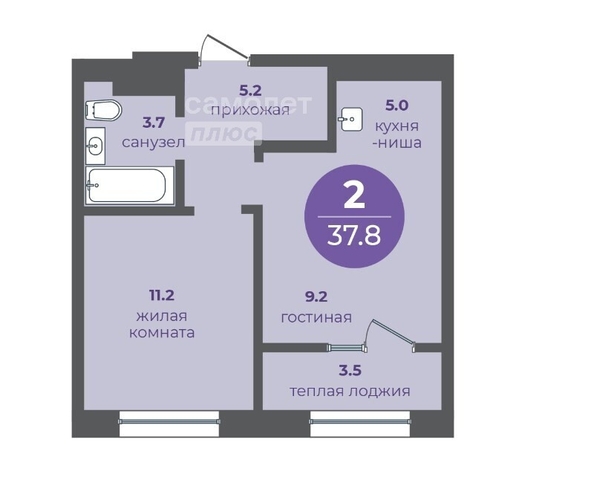 
   Продам 2-комнатную, 37.8 м², Прогресс-квартал Перемены, дом 2

. Фото 8.