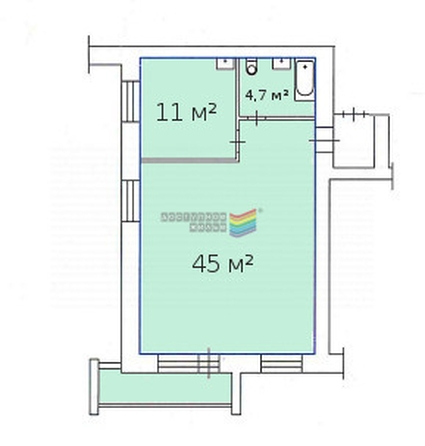 
   Продам 1-комнатную, 60.7 м², Заводская ул, 4

. Фото 9.