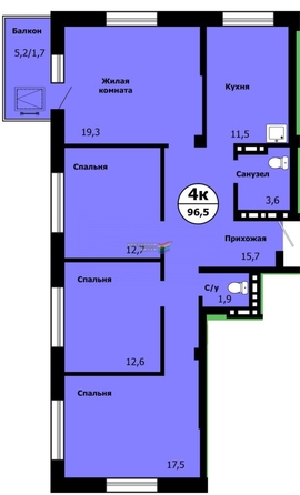 
   Продам 4-комнатную, 96.5 м², Лесников ул, 49

. Фото 4.