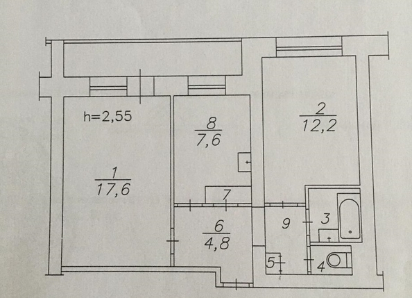 
   Продам 2-комнатную, 48.6 м², Менжинского ул, 10

. Фото 1.