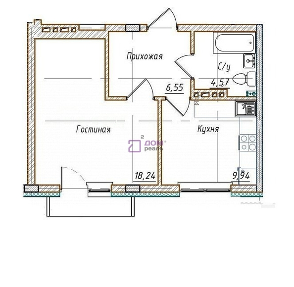 
   Продам 1-комнатную, 40.55 м², Кедровая (Живем мкр.) ул, 5а

. Фото 7.