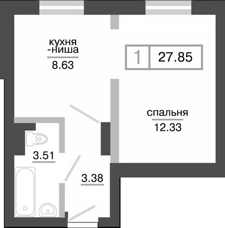 
   Продам 1-комнатную, 27.85 м², Нанжуль-Солнечный, дом 11

. Фото 1.