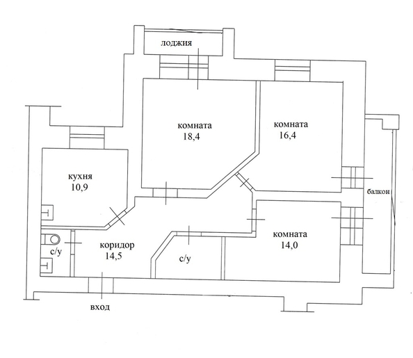 
   Продам 3-комнатную, 81.2 м², Авиаторов ул, 54

. Фото 9.