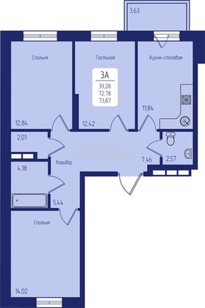 
   Продам 3-комнатную, 73.1 м², Свободный пр-кт, 66л

. Фото 2.