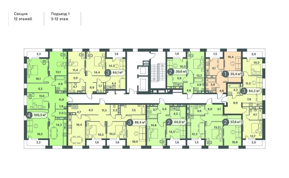 
   Продам 4-комнатную, 105.3 м², Три Клёна, дом 1

. Фото 2.