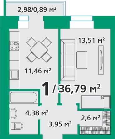 
   Продам 1-комнатную, 37.1 м², Пархоменко ул, 4

. Фото 1.