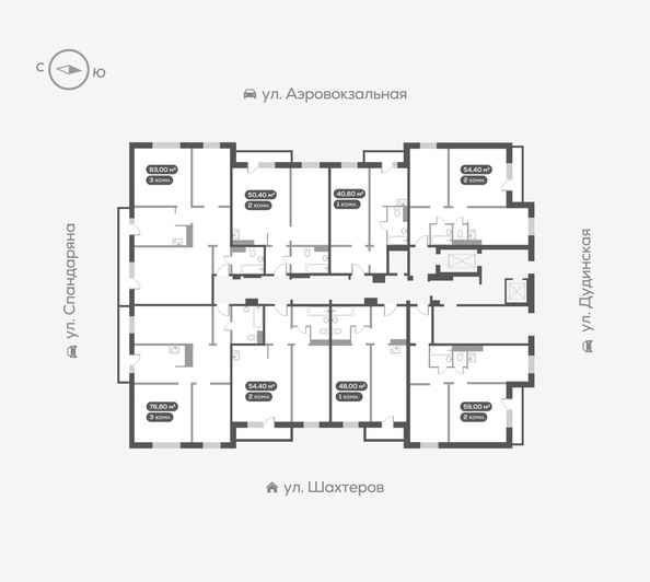 
   Продам 3-комнатную, 76.8 м², Белый квартал на Спандаряна, 2

. Фото 3.