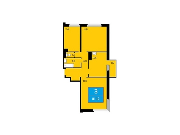 
   Продам 3-комнатную, 81.3 м², Петра Подзолкова ул, 20

. Фото 2.