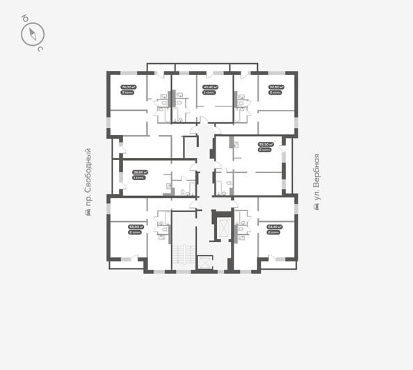 
   Продам 3-комнатную, 74.2 м², Белый квартал на Свободном, дом 3

. Фото 4.