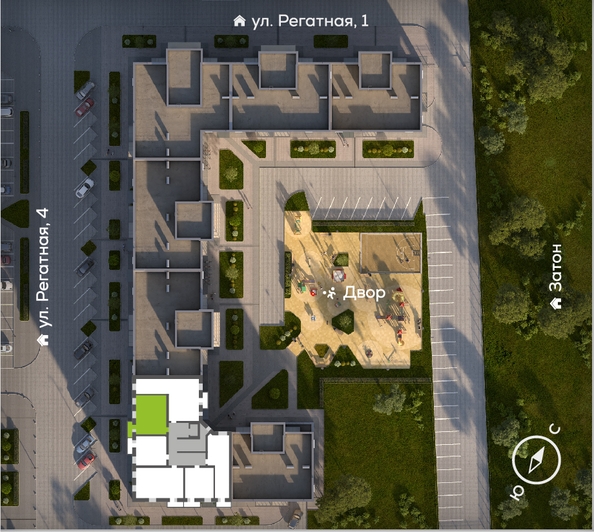 
   Продам 2-комнатную, 53.88 м², Южный берег, дом 24

. Фото 1.