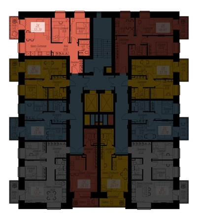 
  Продается 3-комн. квартира, 55.29 м², ЖК Биография, дом 2, корп 2
. Фото 2.