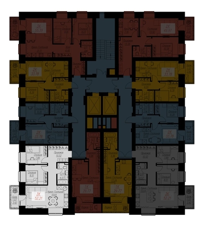 
  Продается 3-комн. квартира, 52.21 м², ЖК Биография, дом 2, корп 2
. Фото 2.