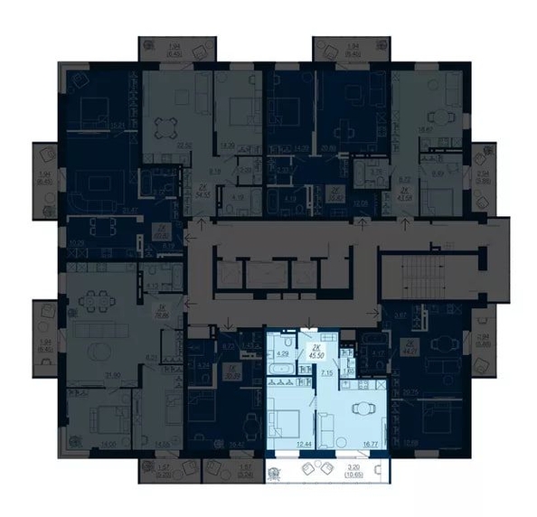 
  Продается 2-комн. квартира, 45.5 м², ЖК АЭРОCITY (Аэросити), дом 4
. Фото 1.