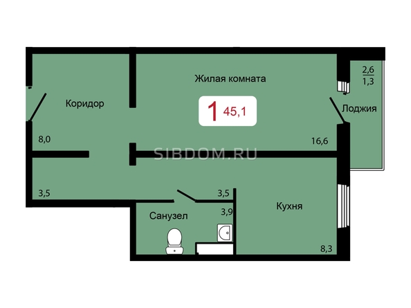 
  Продается 1-комн. квартира, 45.1 м², ЖК Мичурино, дом 2 строение 6
. Фото 1.