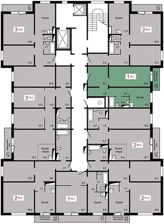 
  Продается 1-комн. квартира, 45.1 м², ЖК Мичурино, дом 2 строение 6
. Фото 1.