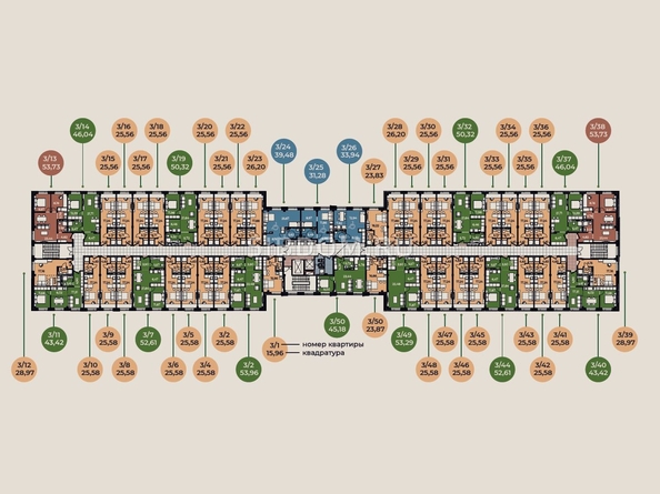 
  Продается 2-комнатный апартамент, 45.18 м², АК Сады
. Фото 4.