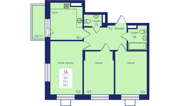 
  Продается 3-комн. квартира, 66.5 м², ЖК Univers (Универс), 2 квартал
. Фото 1.