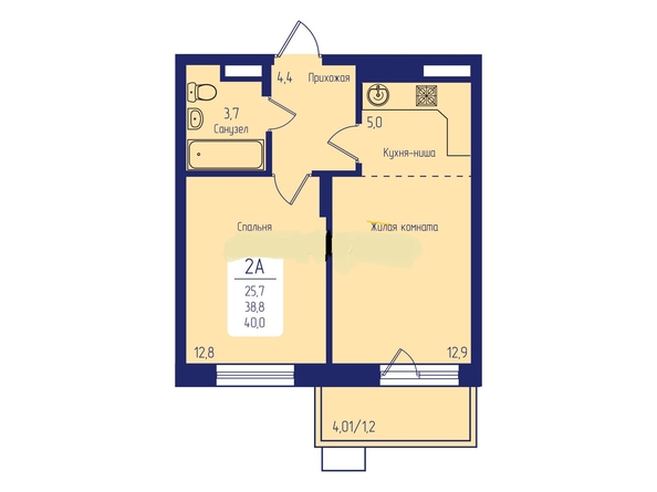 
  Продается 2-комн. квартира, 40 м², ЖК Univers (Универс), 2 квартал
. Фото 1.