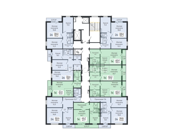 
  Продается 2-комн. квартира, 56.2 м², ЖК Три слона, дом 1
. Фото 9.