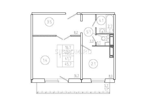 
  Продается 1-комн. квартира, 41.7 м², ЖК Три слона, дом 3
. Фото 1.