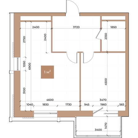 
  Продается 1-комн. квартира, 56.9 м², ЖК Небо над Енисеем
. Фото 2.