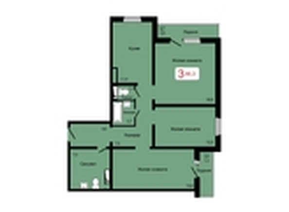 
  Продается 3-комн. квартира, 86.3 м², ЖК Мичурино, дом 2 строение 7
. Фото 1.