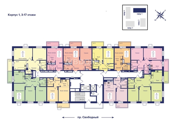 
  Продается 2-комн. квартира, 56.8 м², ЖК Univers (Универс), 2 квартал
. Фото 7.
