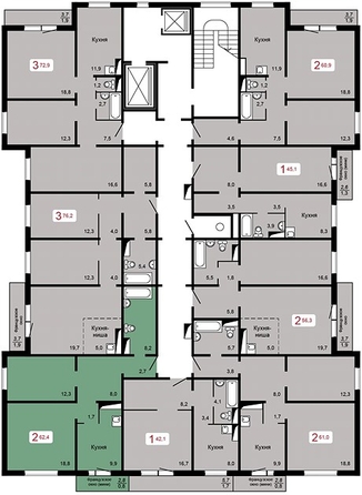 
  Продается 2-комн. квартира, 62.4 м², ЖК Мичурино, дом 2 строение 5
. Фото 2.