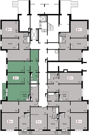 
  Продается 2-комн. квартира, 62.4 м², ЖК Мичурино, дом 2 строение 5
. Фото 2.
