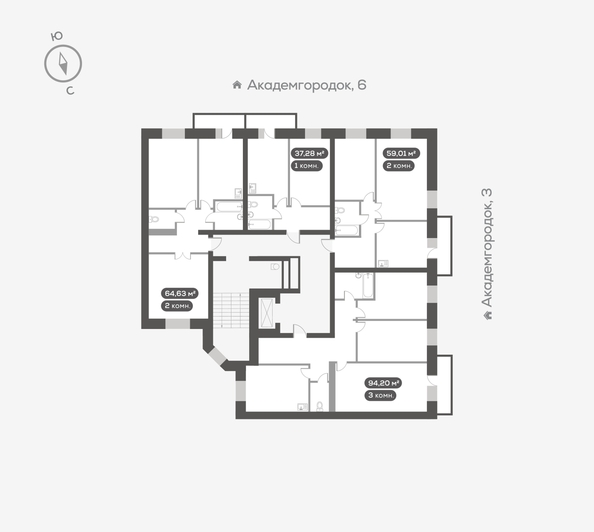 
  Продается 1-комн. квартира, 37.28 м², ЖК Академгородок, дом 5
. Фото 5.