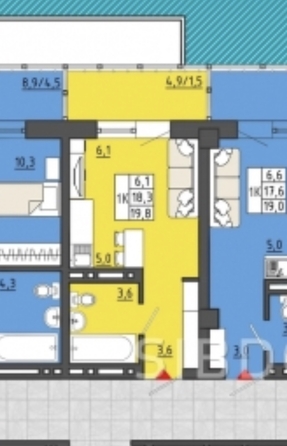 
  Продам студия, 18.6 м², ЖК Отражение, дом 4
. Фото 1.