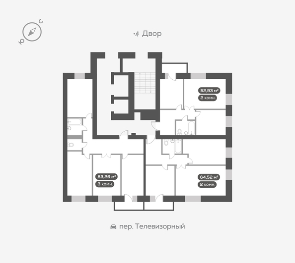 
  Продается 3-комн. квартира, 83.26 м², ЖК Октябрьский, дом 2
. Фото 5.