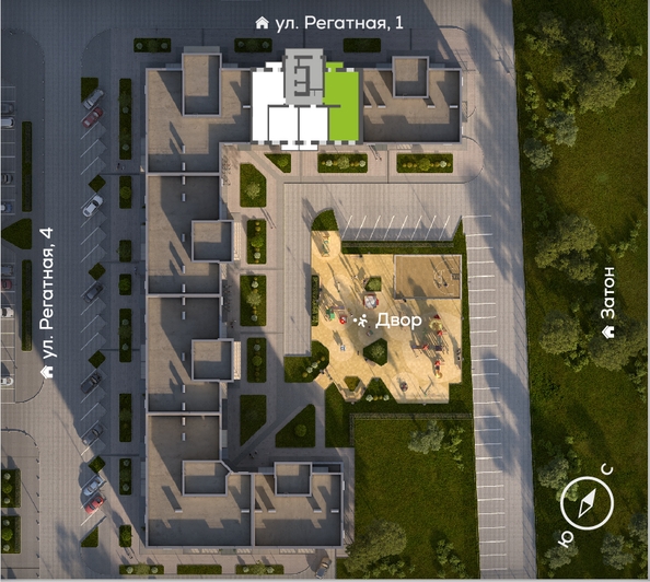 
  Продается 3-комн. квартира, 78.9 м², ЖК Южный берег, дом 24
. Фото 1.