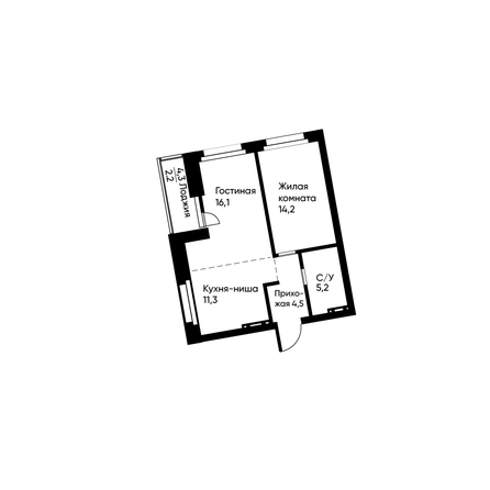 
  Продается 2-комн. квартира, 52.6 м², Октябрьская ул
. Фото 1.