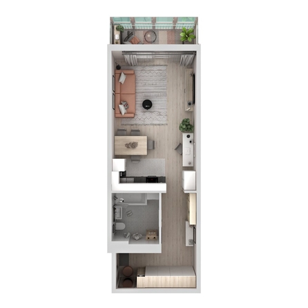 
  Продается студия 43.09 м², в ЖК Аллея Парк, 1 этап. Фото 1.