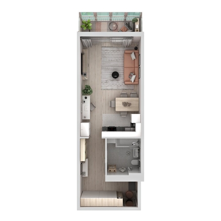 
  Продается студия 43.08 м², в ЖК Аллея Парк, 1 этап. Фото 2.