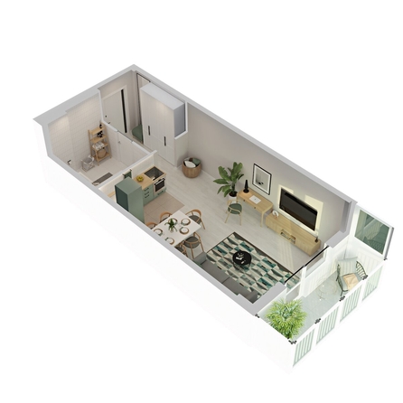 
  Продается студия 36.48 м², в ЖК Аллея Парк, 3 этап. Фото 3.