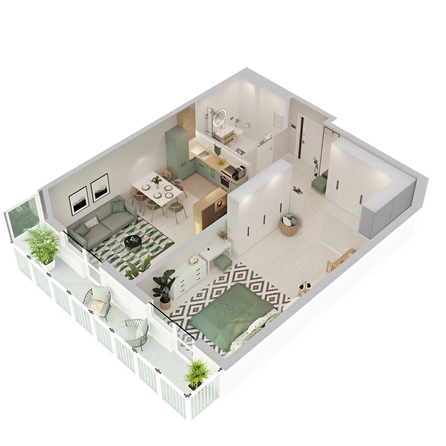 
  Продается 2-комн. квартира 72.53 м², в ЖК Аллея Парк, 3 этап. Фото 6.