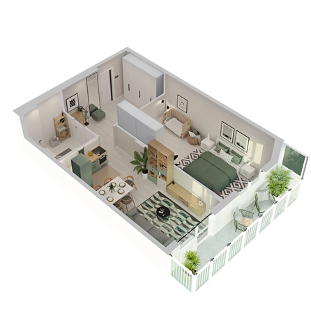 
  Продается 2-комн. квартира 60.8 м², в ЖК Аллея Парк, 3 этап. Фото 3.