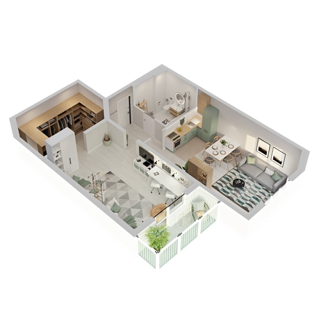 
  Продается 2-комн. квартира 69.65 м², в ЖК Аллея Парк, 3 этап. Фото 6.
