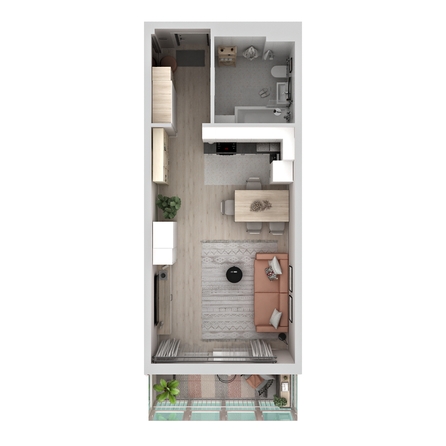 
  Продается студия 36.17 м², в ЖК Аллея Парк, 1 этап. Фото 3.